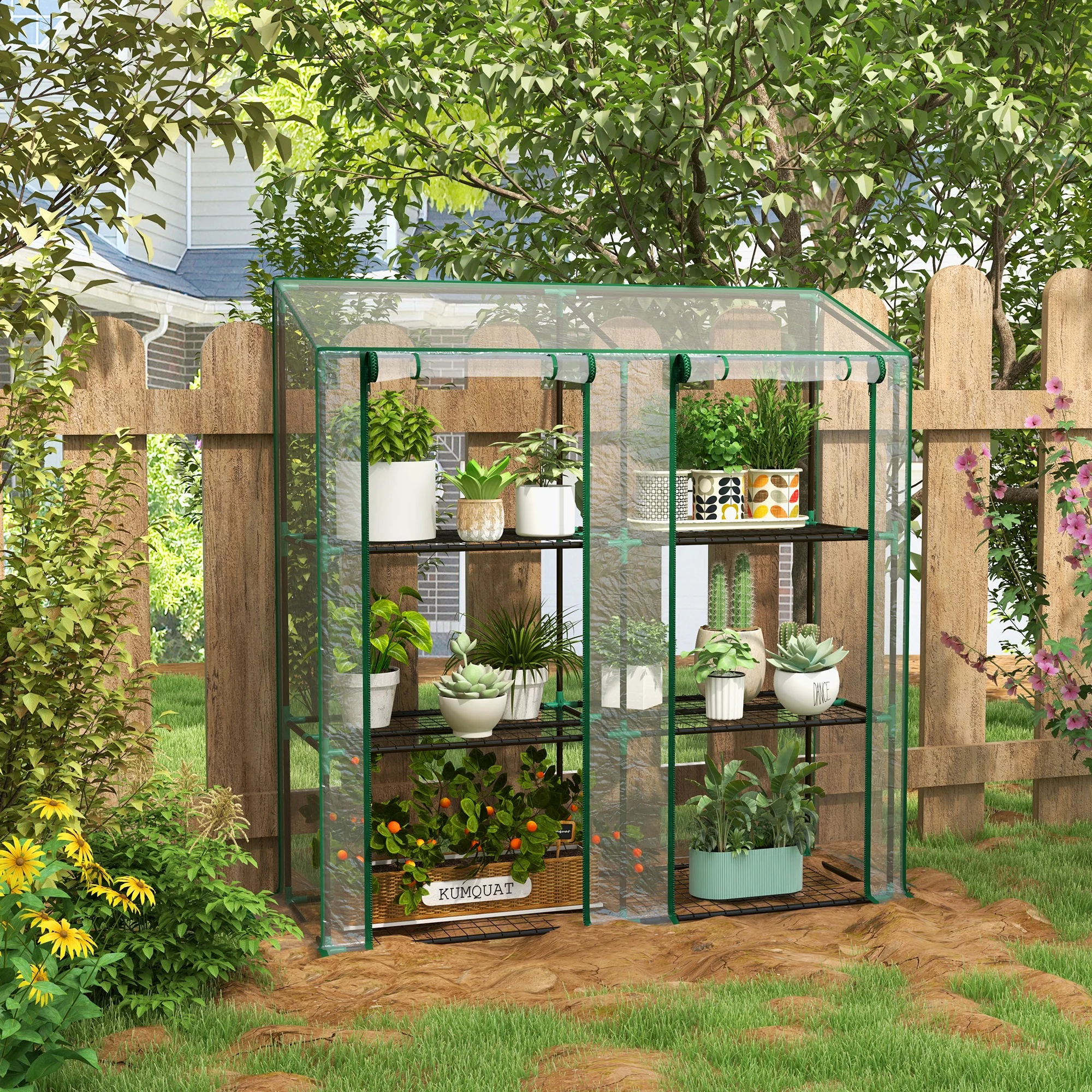 Estufa de jardim transparente Outsunny