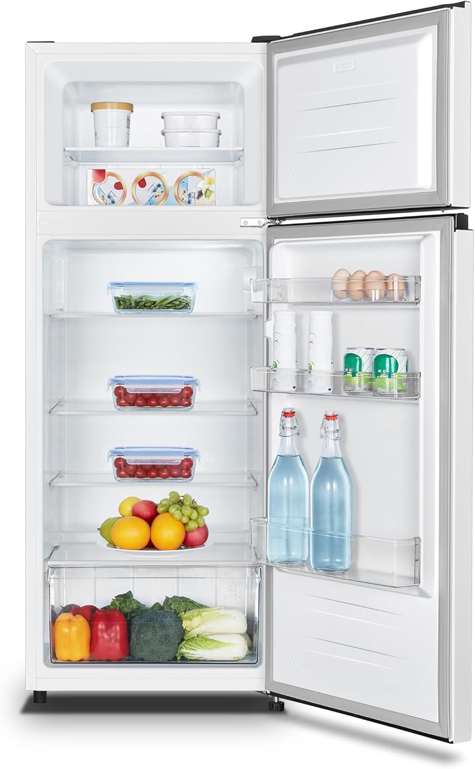 Gorenje RF414DPW4 Kühl-Gefrierkombination/Freistehend/EK:D /39dB /206 Liter Fassungsvermögen/CrispZone/EcoMode/Abtau-Vollautomatik/Türnaschlag wechselbar/HxBxT: 143,6 x 55,4 x 54,2 cm/Weiß