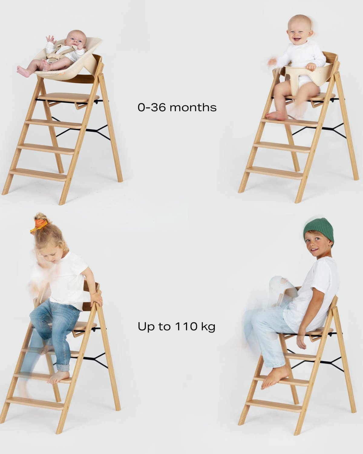 KAOS KLAPP® Bøk Barnestol – Best i Test 2026 – Sammenleggbar | Opp til 110kg!