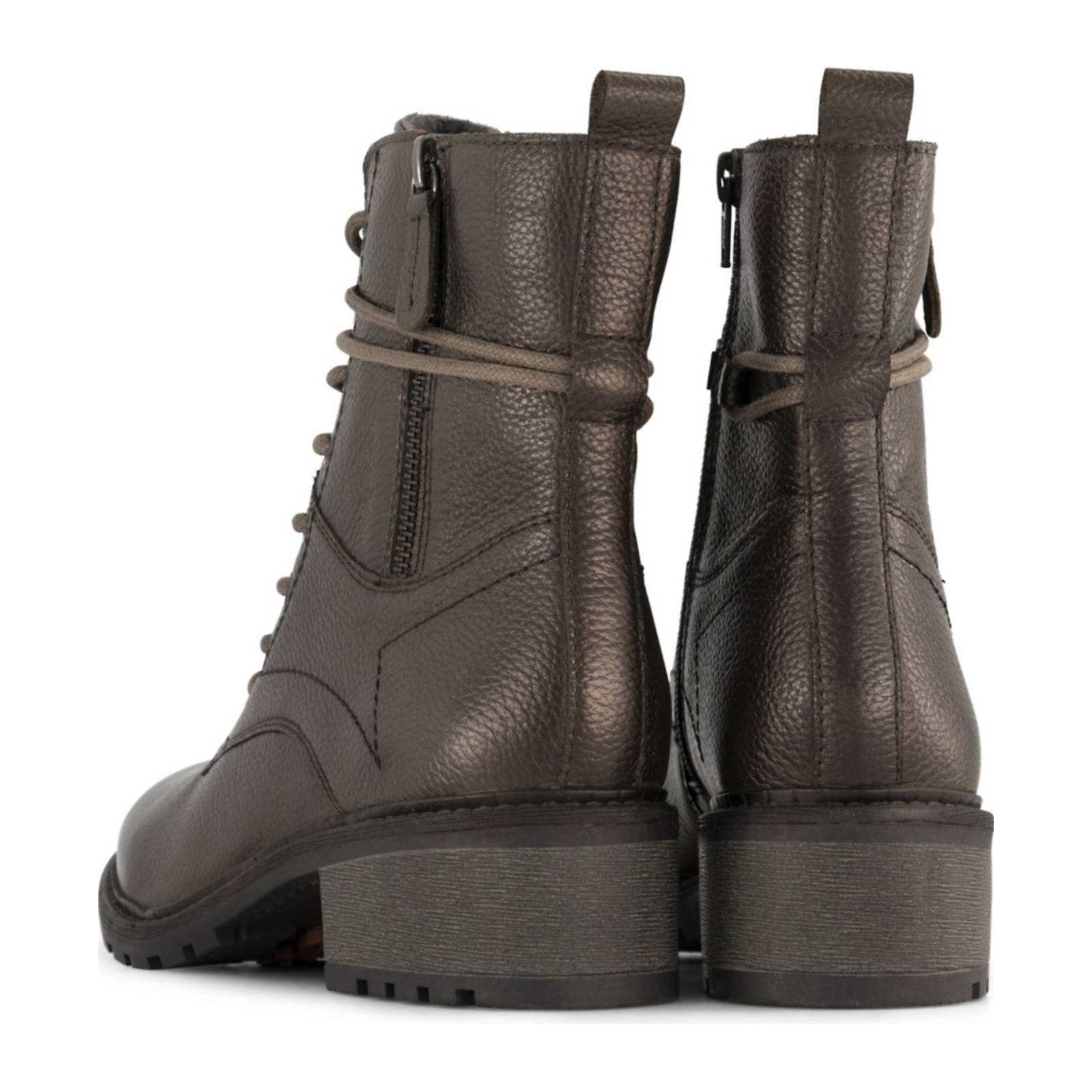 Medicus leren veterboots kaki