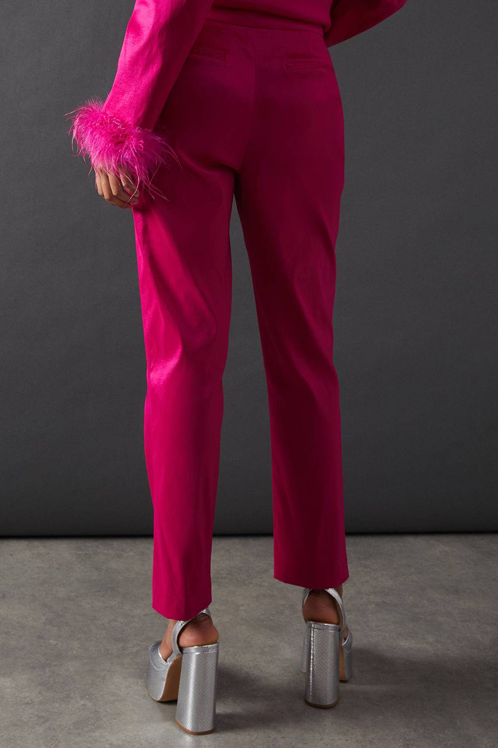 Warehouse Pantalon Droit en Taffetas Premium