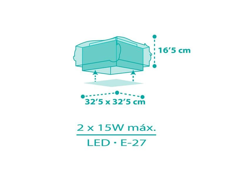 Dalber Deckenlampe Mermaids Deckenleuchte mit Doppelschirm für Kinderzimmer
