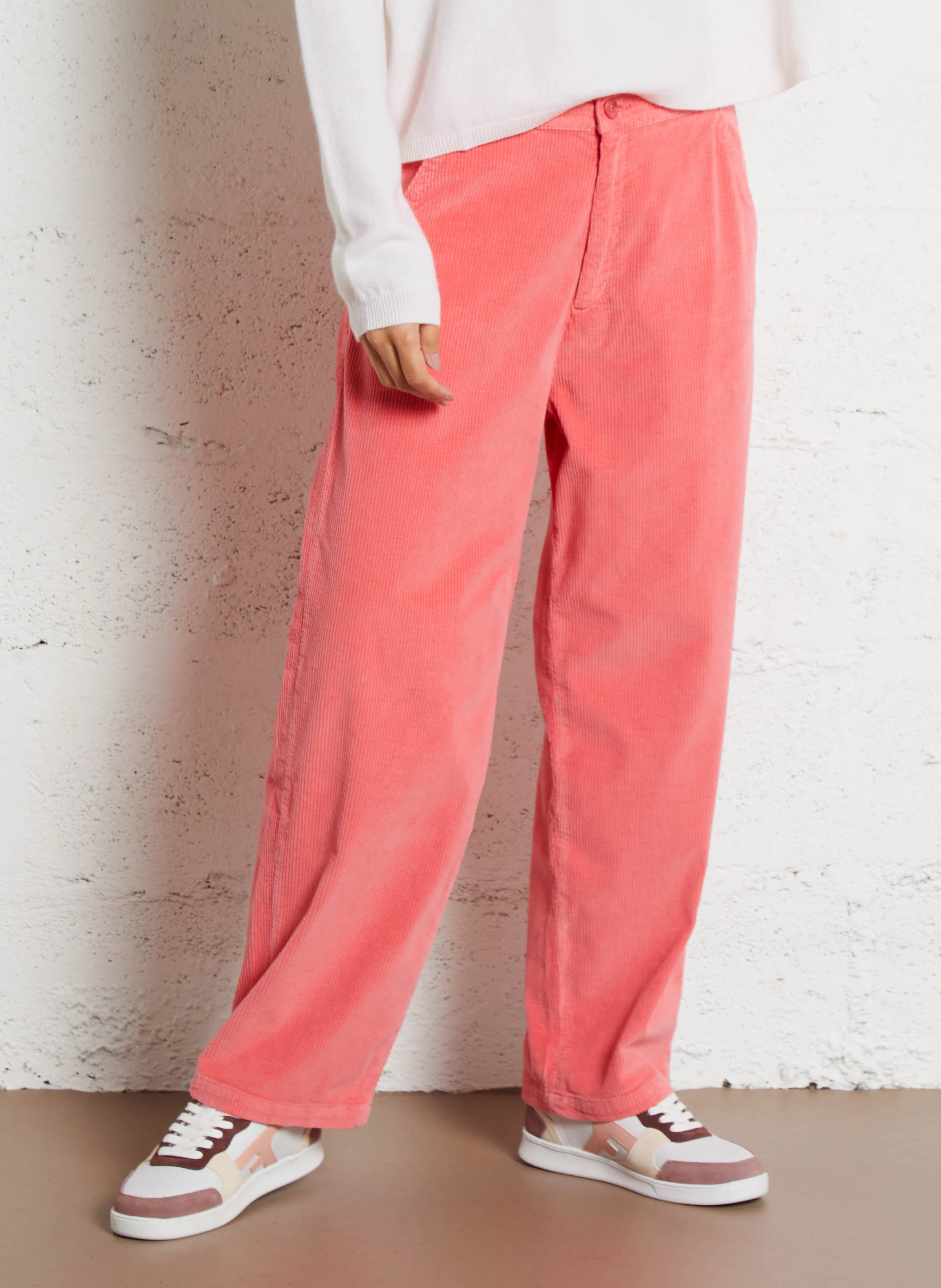 BALTIMORE - Pantalon droit en coton mélangé | Rose