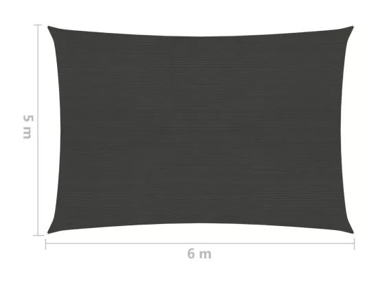 Voile d'ombrage 160 g/m² Anthracite 5x6 m PEHD