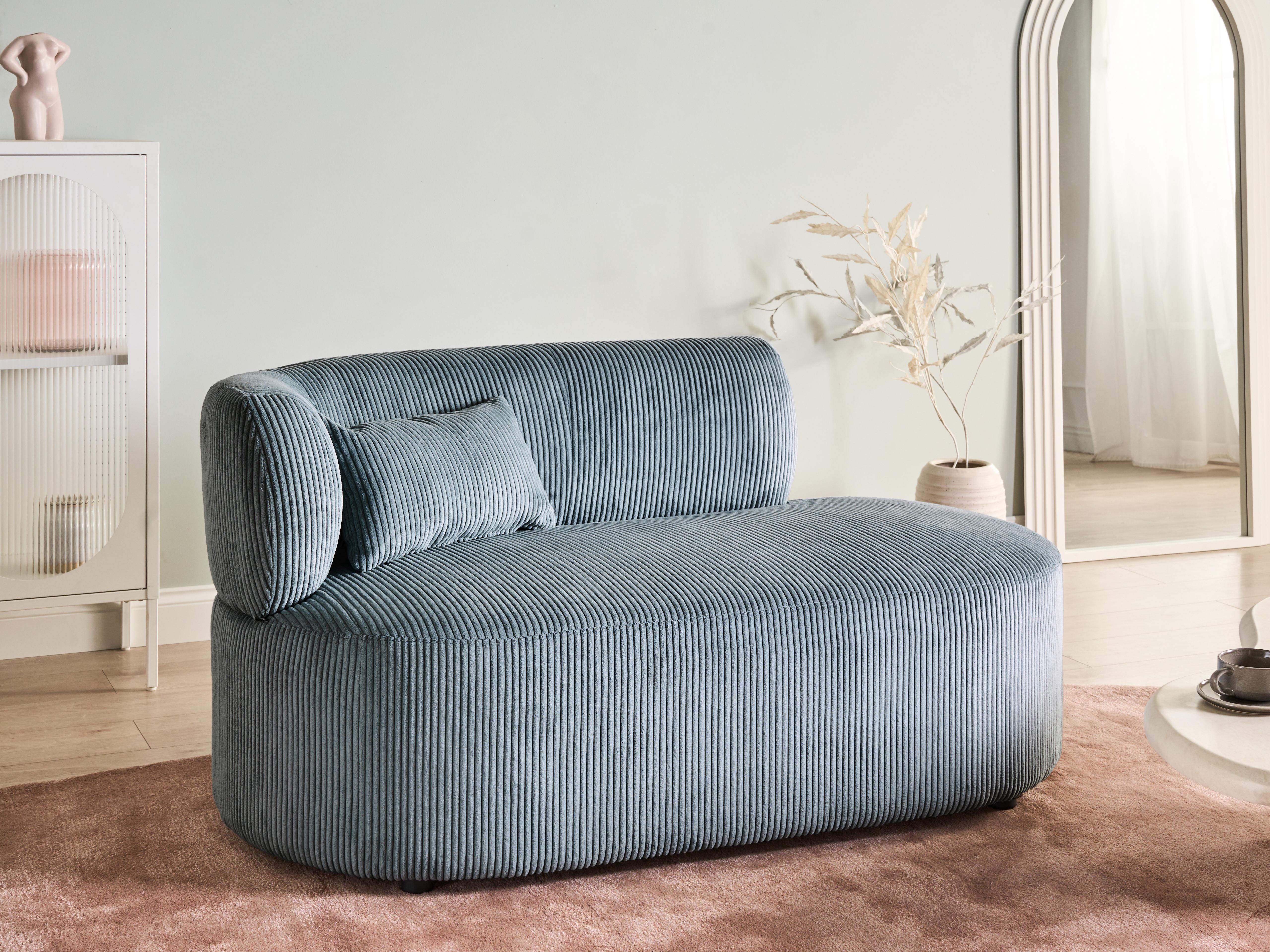 Linkszijdige chaise longue VANVEY Corduroy Blauw