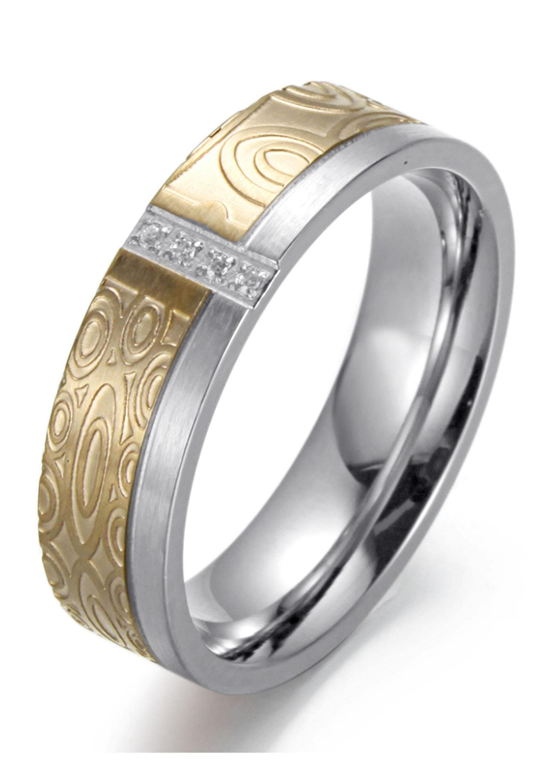 Firetti Fingerring »Schmuck Geschenk bicolor, ca. 6,0 mm« mit Zirkonia (synth.)
