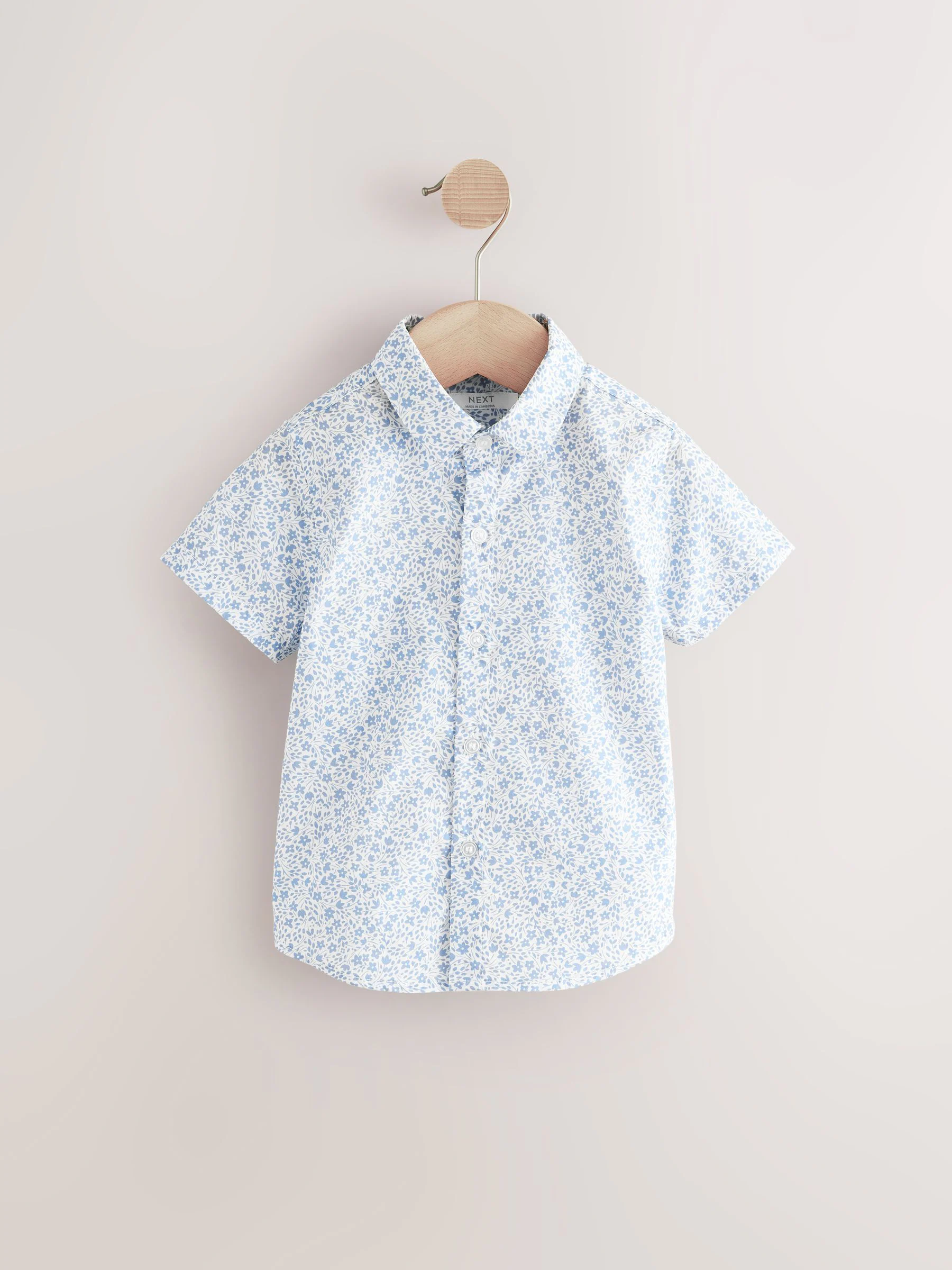 Blauw - Set met gilet, overhemd, shorts en vlinderdas (3mnd -9jr)