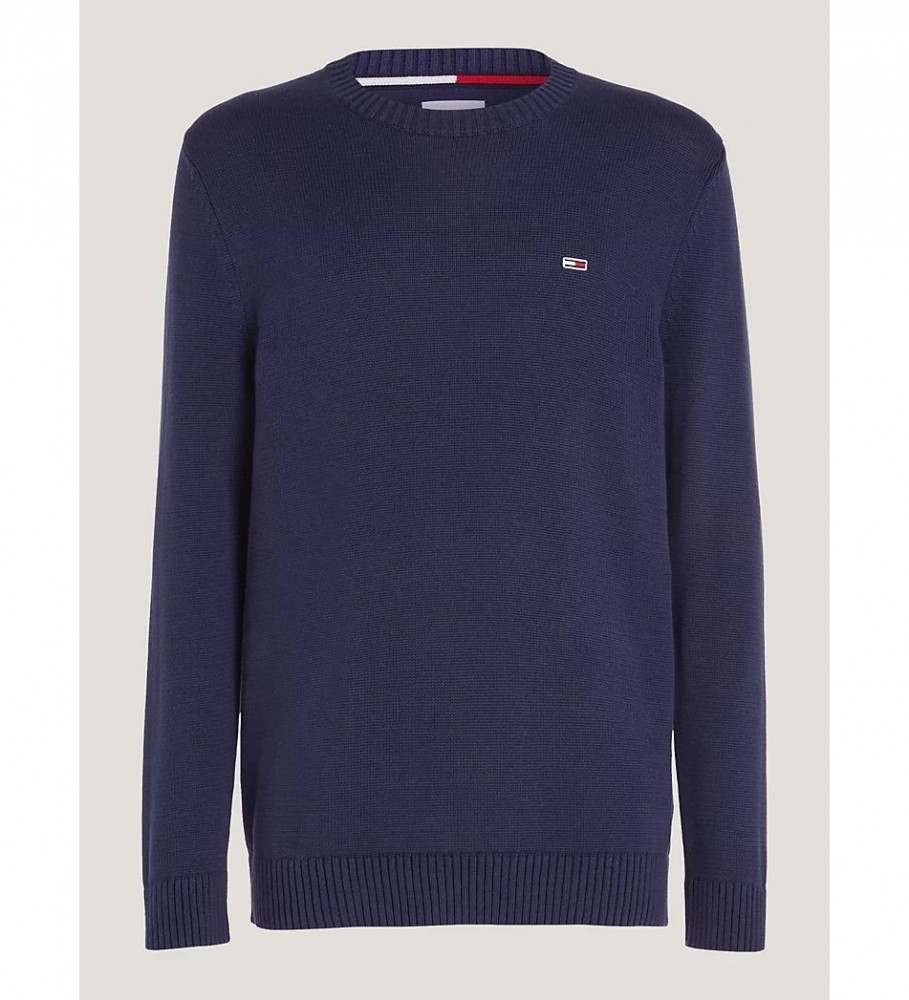 Suéter Tommy Jeans Essential Navy Logo com gola redonda