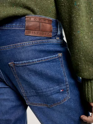 Calça jeans Denton reta e ajustada com efeito bigode