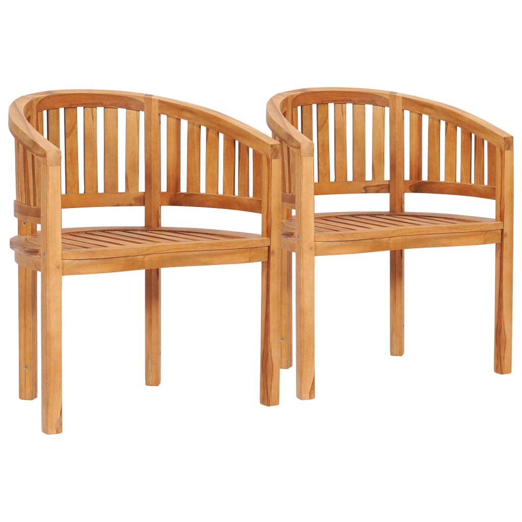 Salon de jardin meuble d'extérieur ensemble de mobilier 4 pièces en forme de banane bois de teck solide