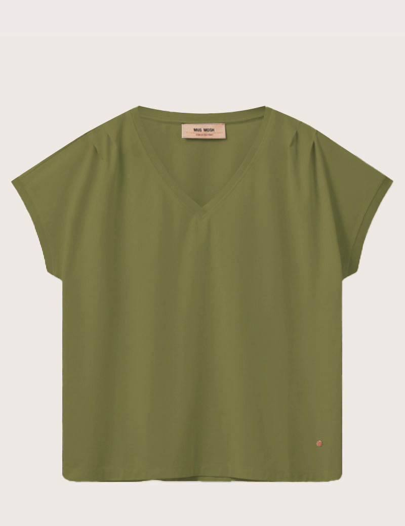 MOS MOSH T-SHIRT FEMME COL KAKI