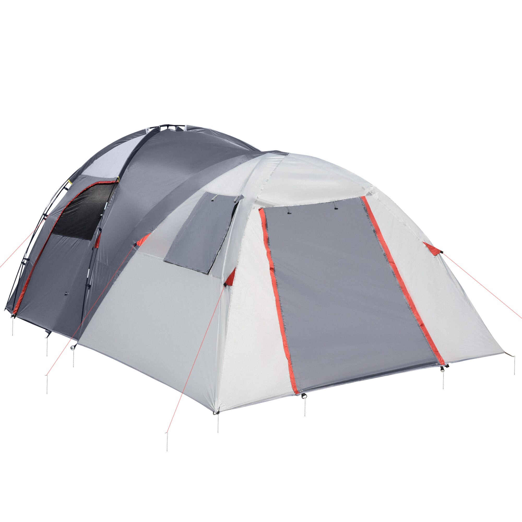 Outsunny Campingzelt mit atmungsaktivem Netz und mobiler Matte grau 490L x 250B x 185H cm