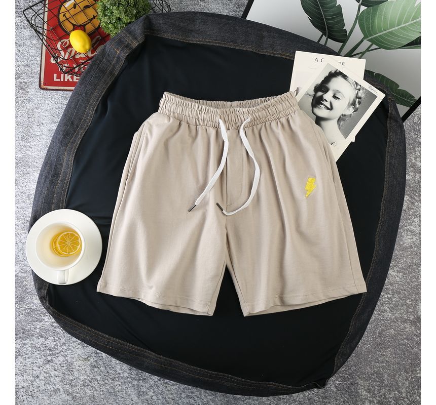 JVL - Bedrukte shorts met trekkoord