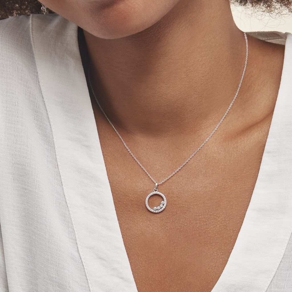 Collier Argent Ursine Oxydes De Zirconium