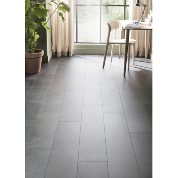 vtwonen click PVC EVC Granite rechte stroken donkergrijs houtlook incl. geïntegreerde ondervloer