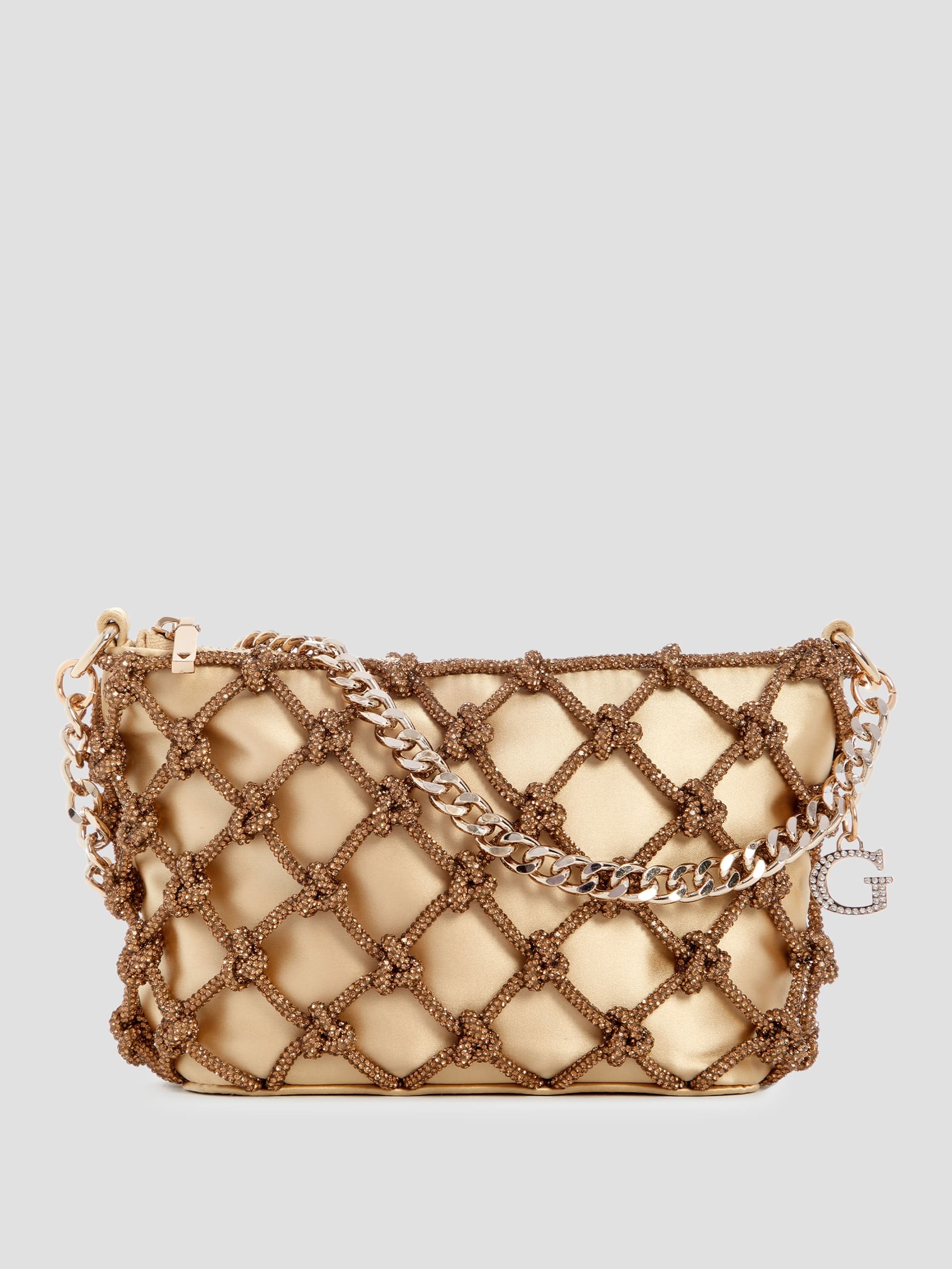Bolsa de ombro Zalina com zíper superior