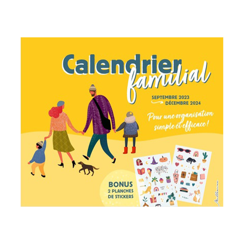 Calendrier familial 2023-2024 avec stickers