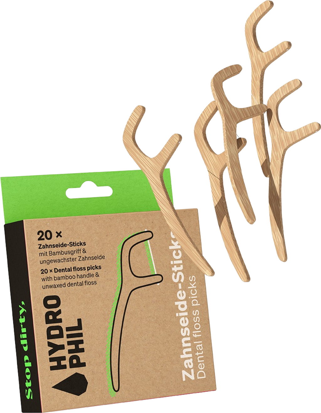 Hydrophil  Zahnseide-Sticks, 20 Stk