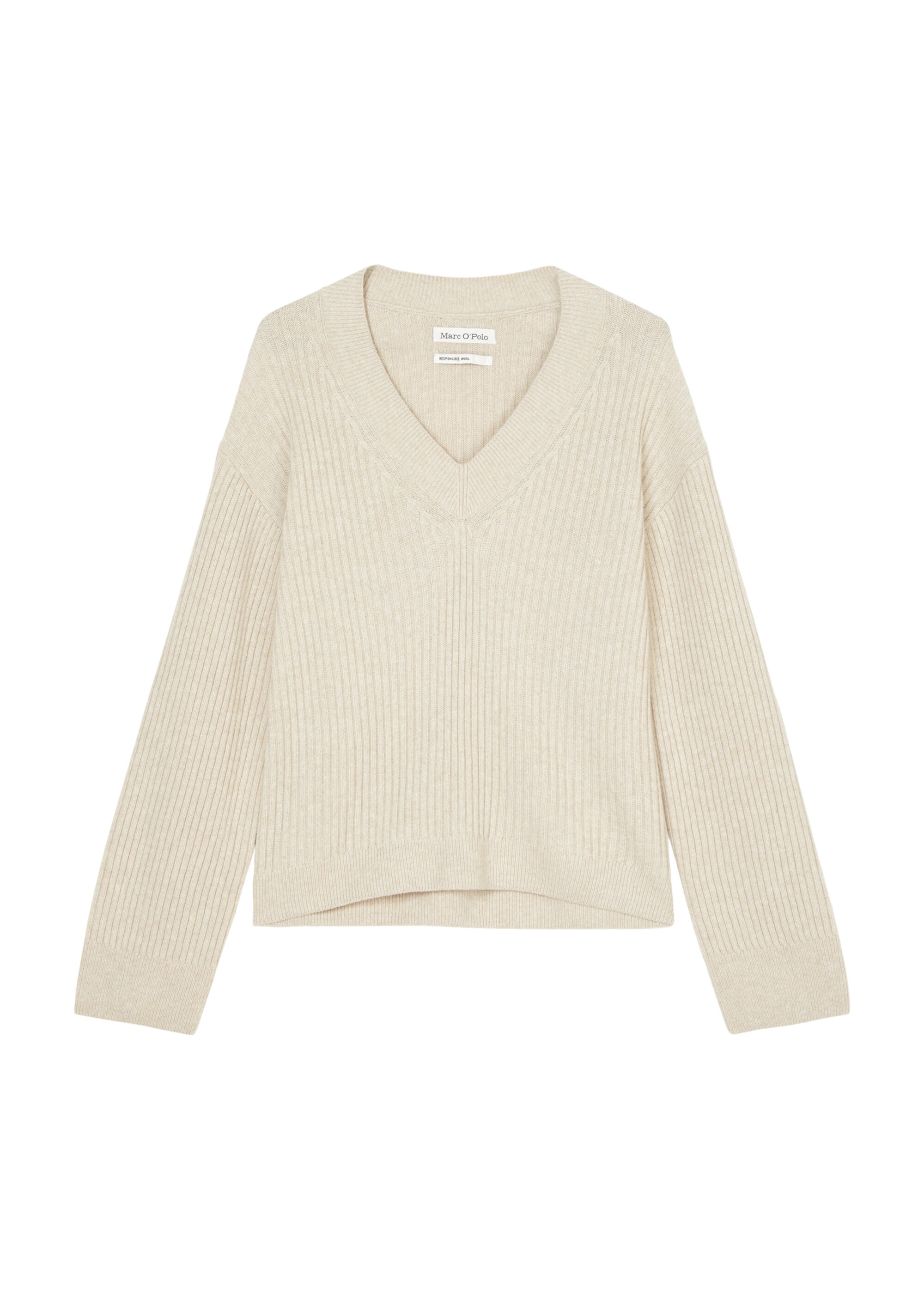 V-Neck-Strickpullover looseaus italienischem Schurwolle-Mix