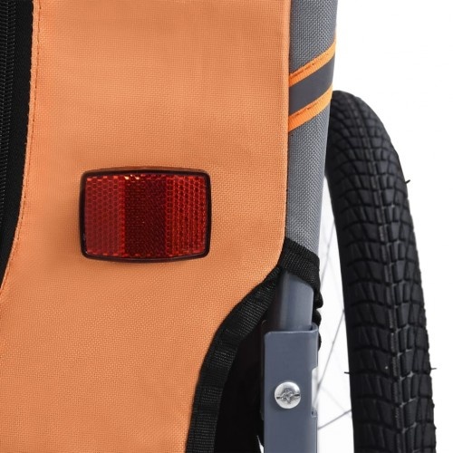Reboque de bicicleta Vidaxl laranja e cinza