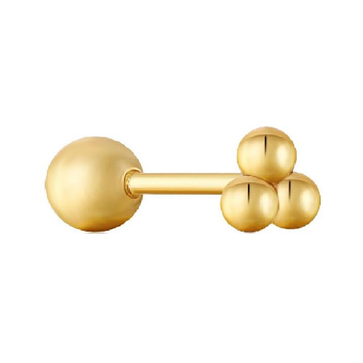 Boucle d'oreille individuelle Ania Haie Ear Edit Triple Boules doré