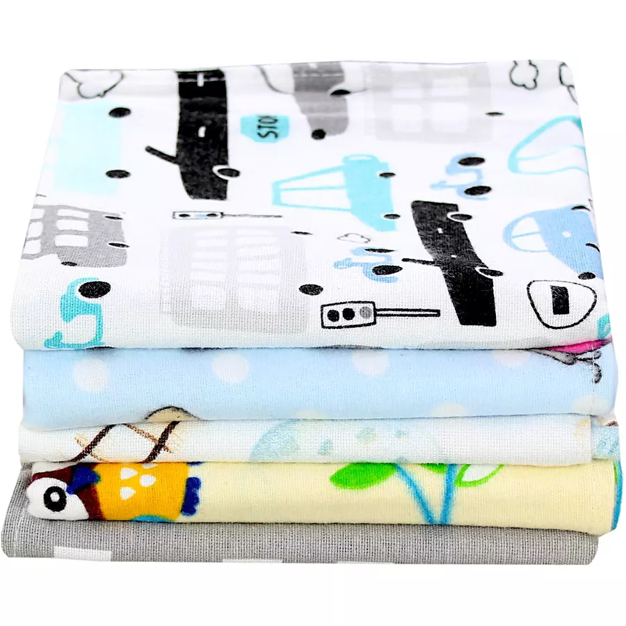 TupTam Baby Moltontücher Flanellwindeln 70x80 5er Set blaubeige
