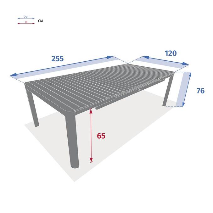 Table de jardin extensible PARADIZE Acacia & Blanc