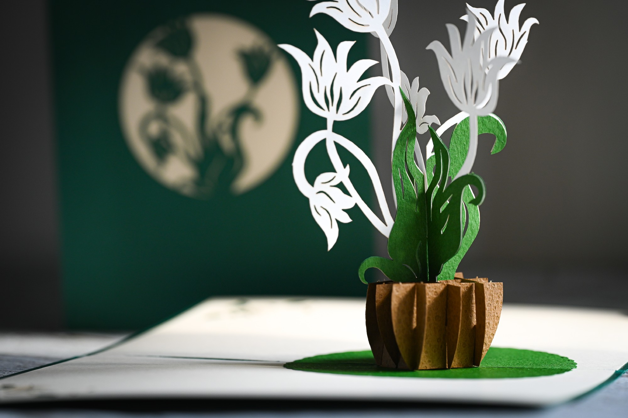 Pop-Up Karte 'Blume', weiß, L 18 cm, B 13 cm günstig bestellen