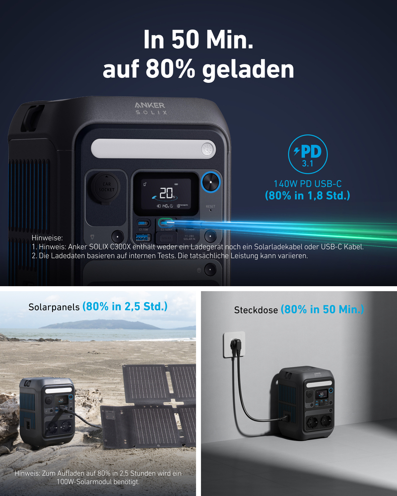 Anker SOLIX C300X powerstation met PS60X zonnepaneel