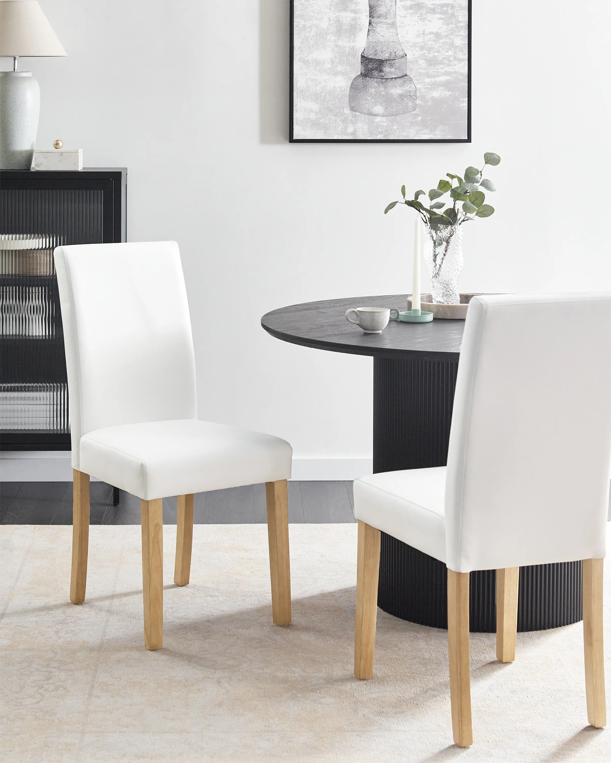Set van 2 eetkamerstoelen BROADWAY Kunstleer Wit