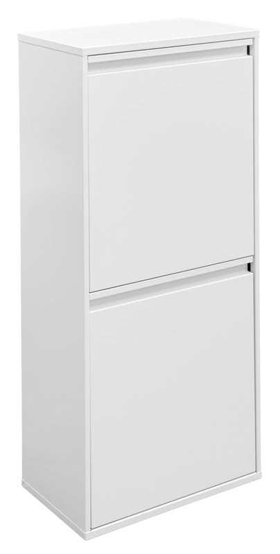ARREGUI Basic CR401-B Mülltrennsystem aus Stahl | 3 Fächer Mülleimer für die Küche | 3 Fach Abfalleimer | 11+11+23 L (45 L) | Herausnehmbare Inneneimer | Recycling Schrank für Mülltrennung | weiß
