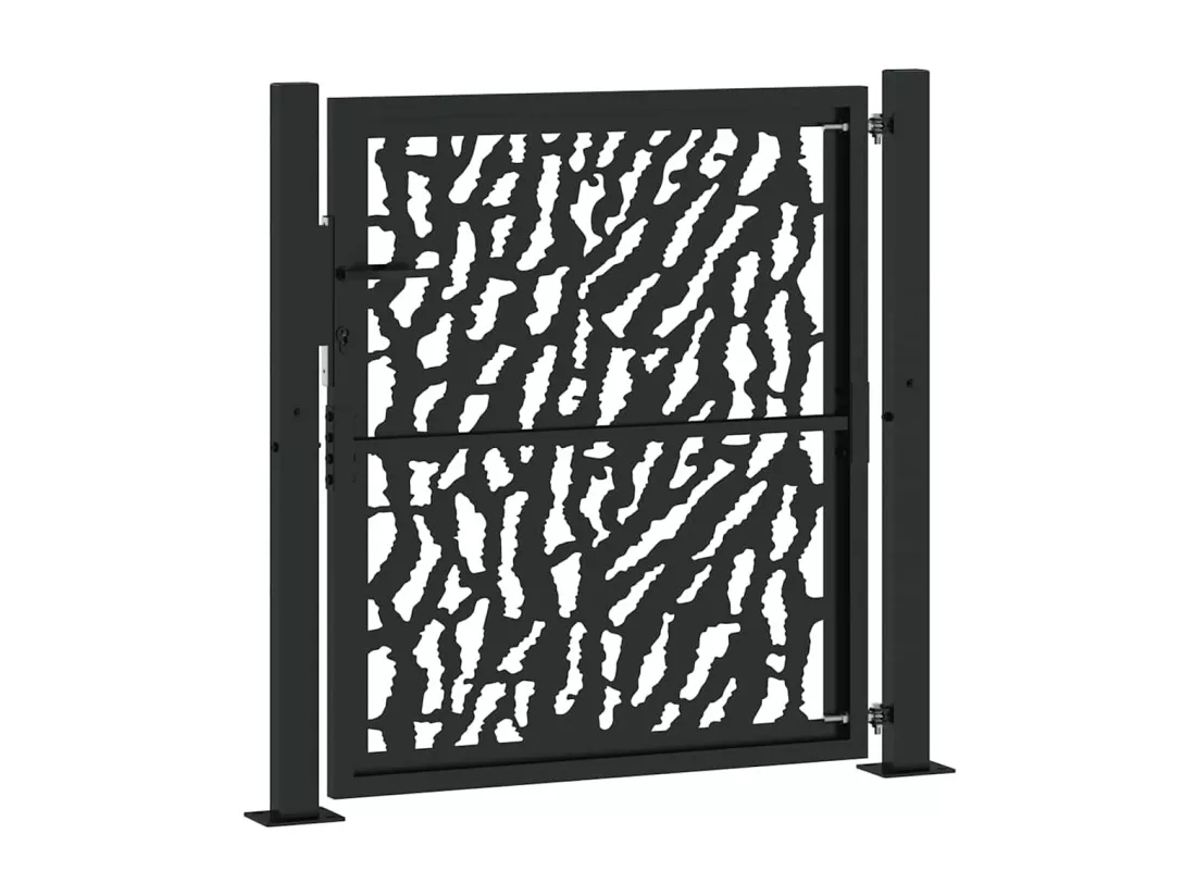 Portail de jardin noir 105x106 cm acier conception de tracés