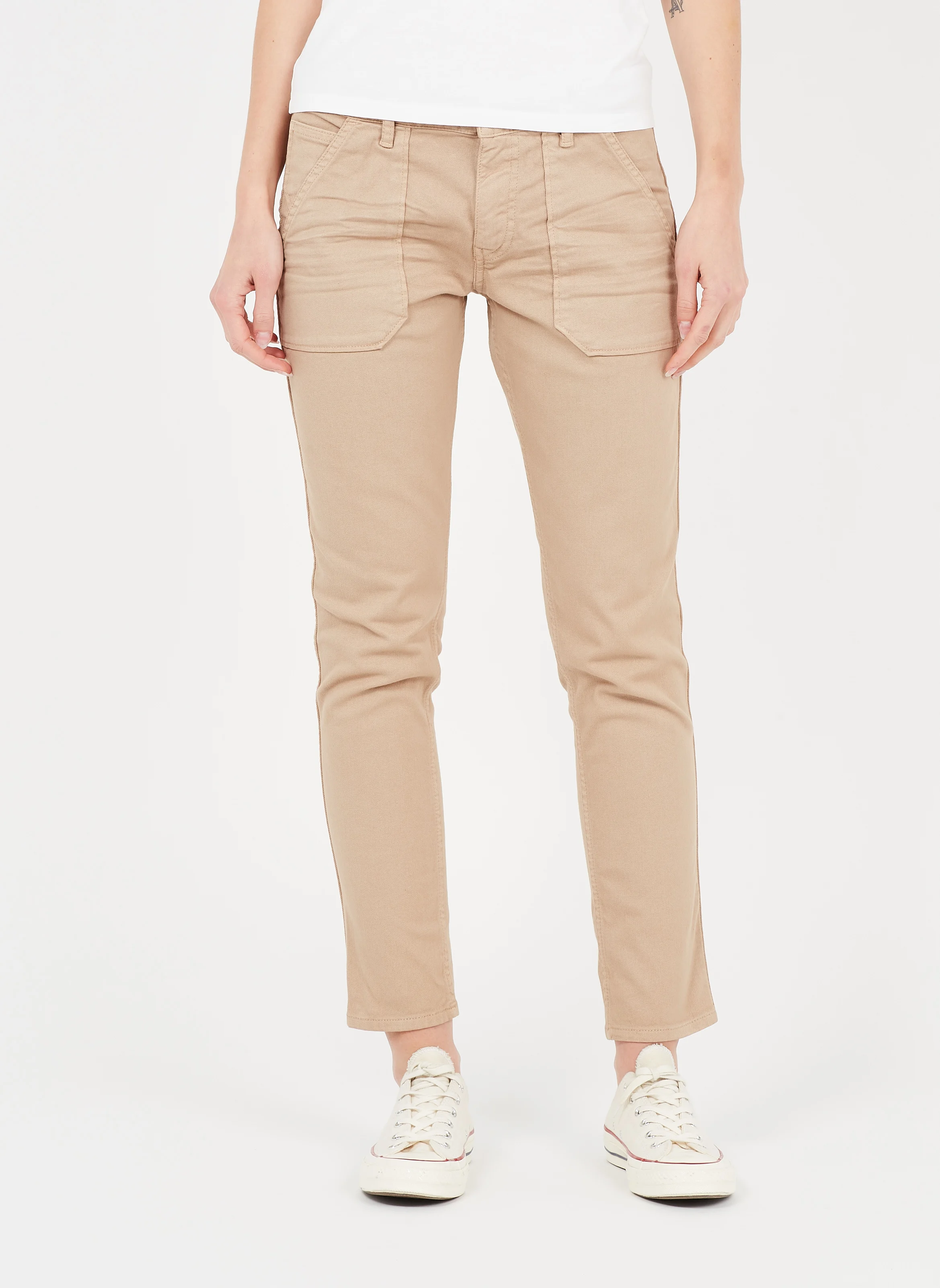 PIERCE - Jean slim en coton mélangé | Beige