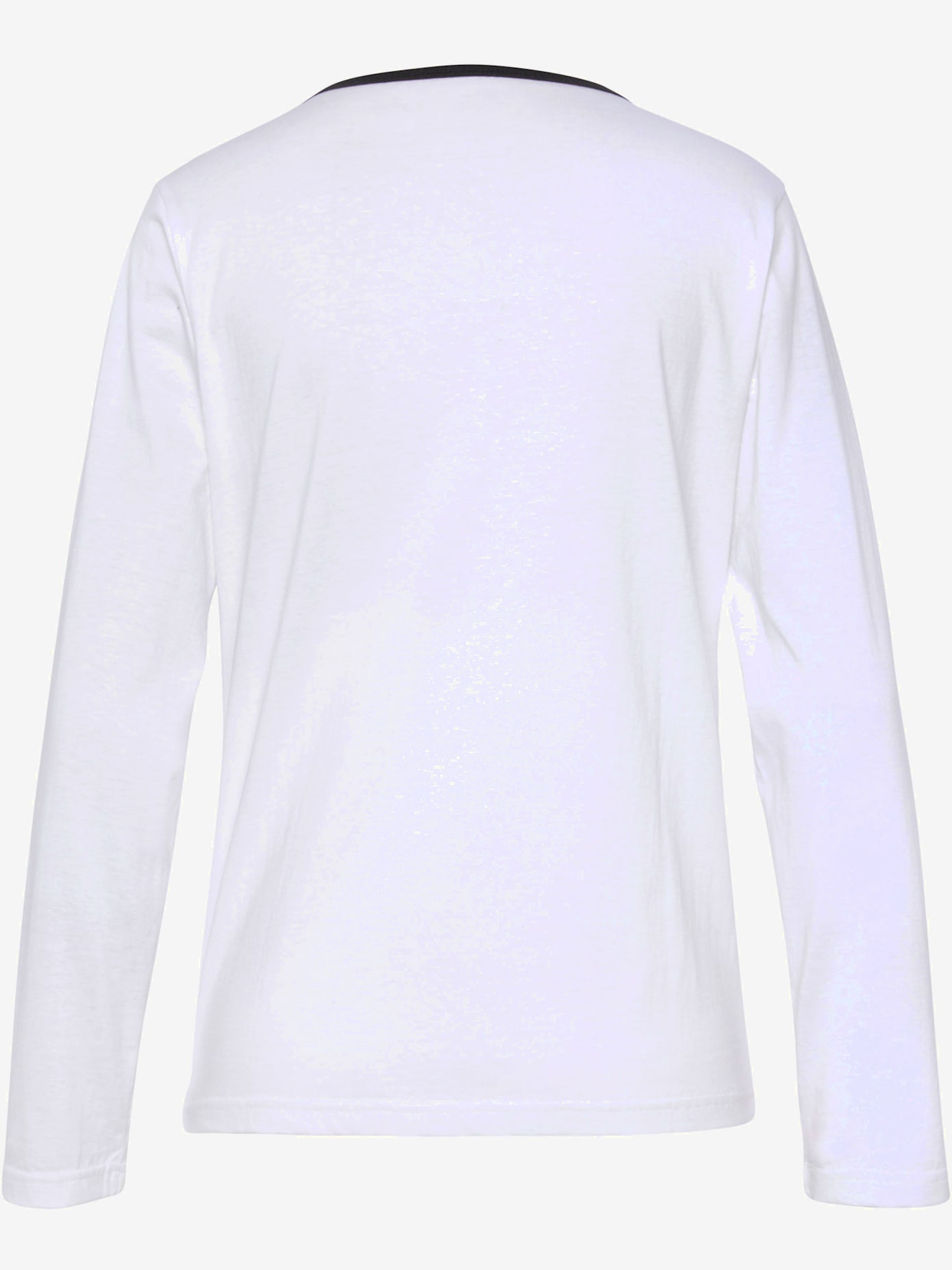 T-shirt à manches longues avec encolure en v arrondie