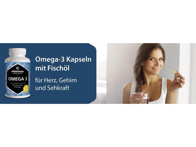 Vitamaze Omega 3 90 Kapseln Nahrungsergänzung mit Fischöl