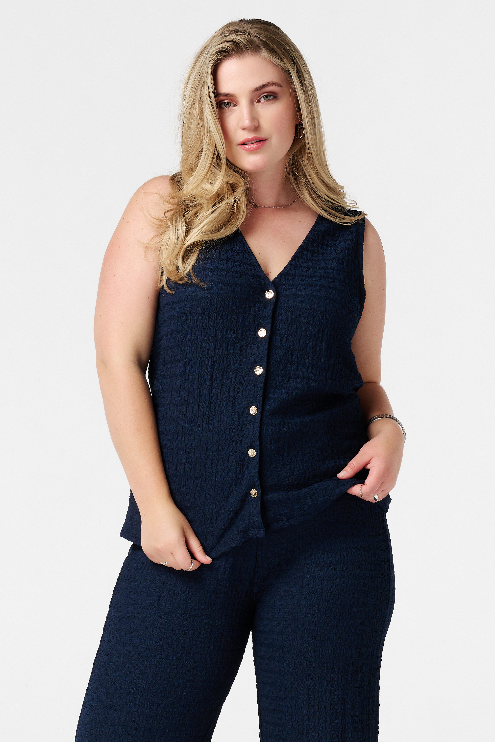 Gilet met stretch Navy blauw