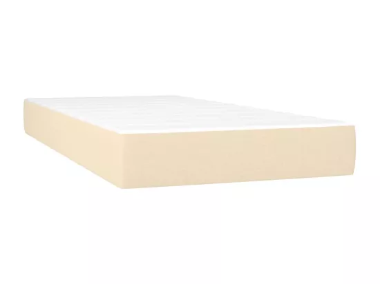 Sommier tapissier et matelas et LED Crème 200x200 cm Tissu