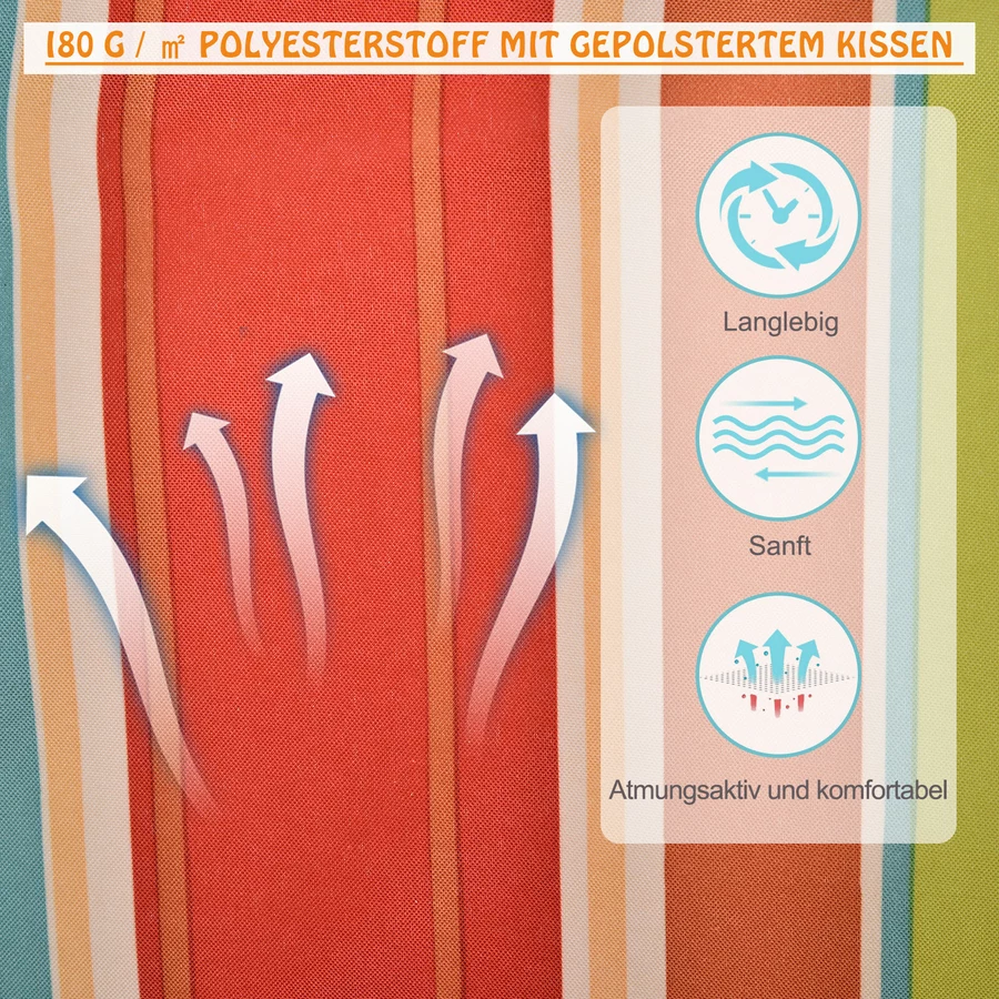 Outsunny Hängesessel mit Kopfkissen mehrfarbig