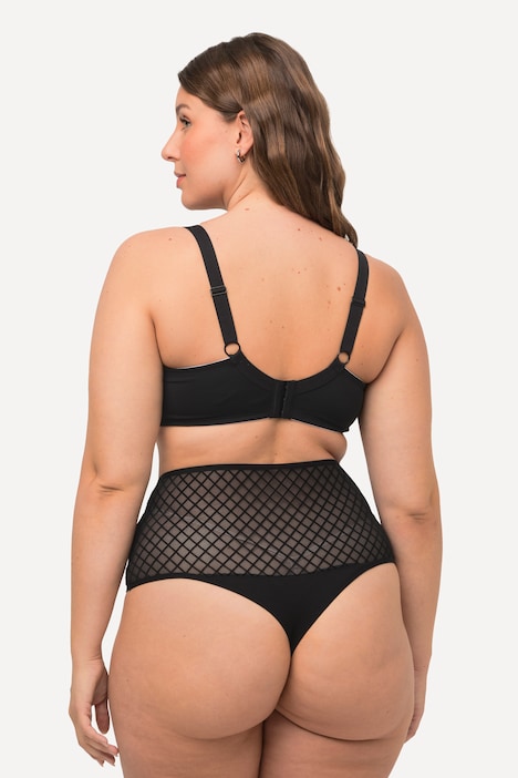 Bügel-BH, Samt-Karo, Mesh, Softschale, Cup B - E