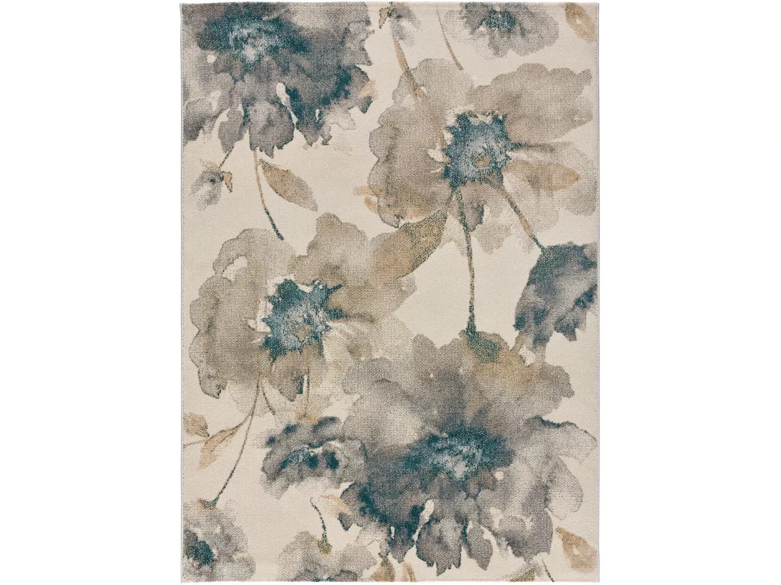 Tapis intérieur - floral - multicolore - 80 x 150 cm - SARA