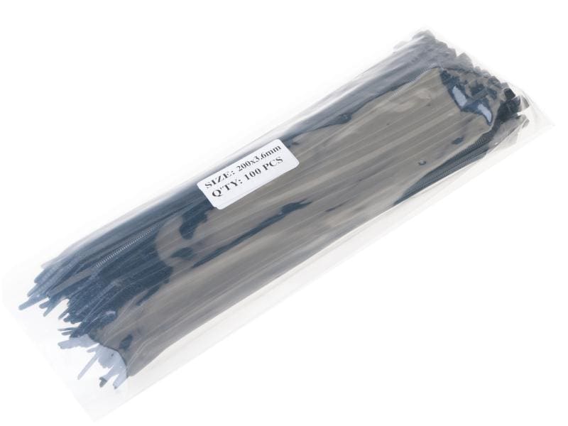 VR-Technics Kabelbinder Schwarz 200 mm x 3.6 mm Schwarz 200 mm x 3.6 mm
