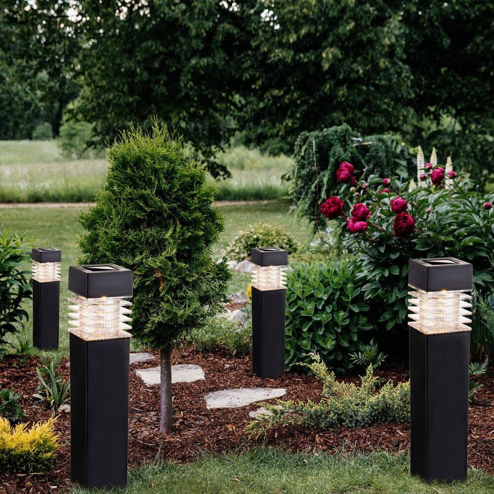 LED Solarlampen, IP44, grau, H 38,5cm, 4er Set