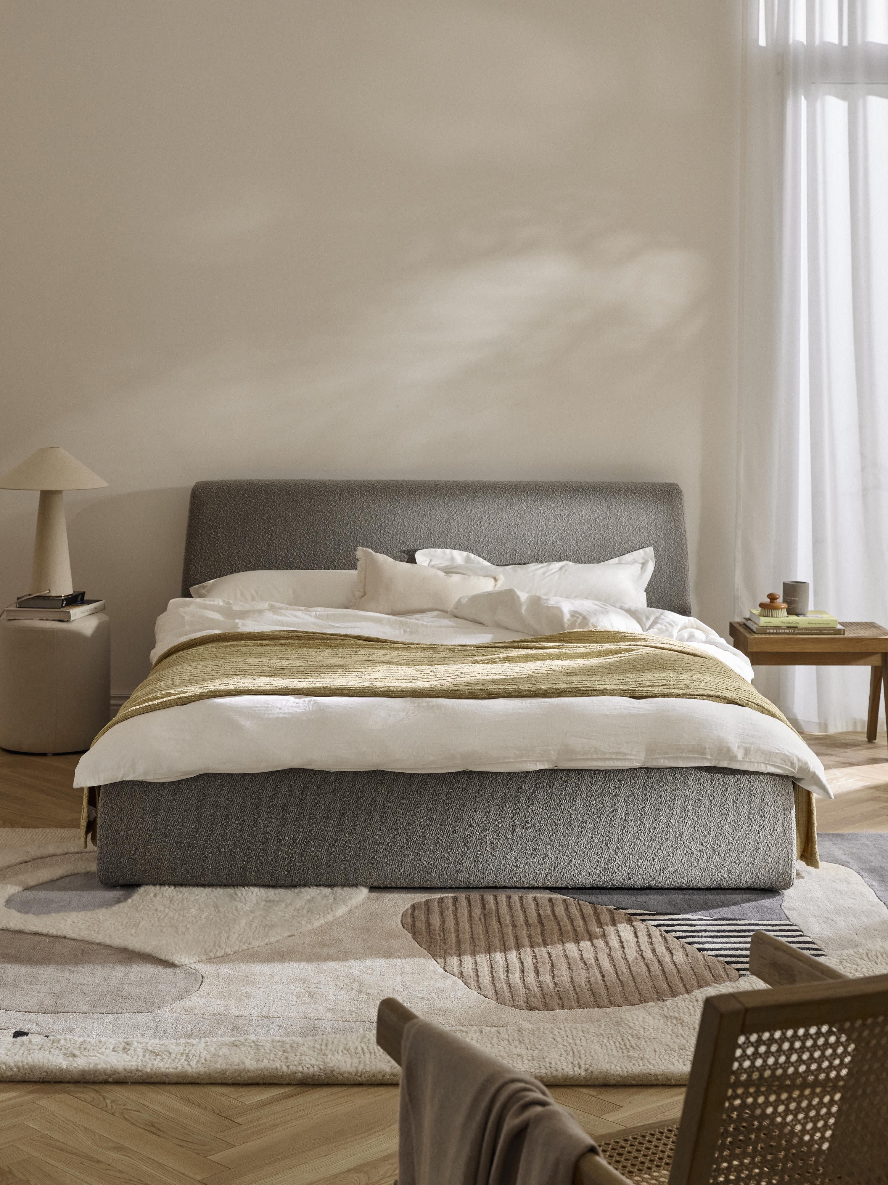 Bouclé gestoffeerd bed Cloud