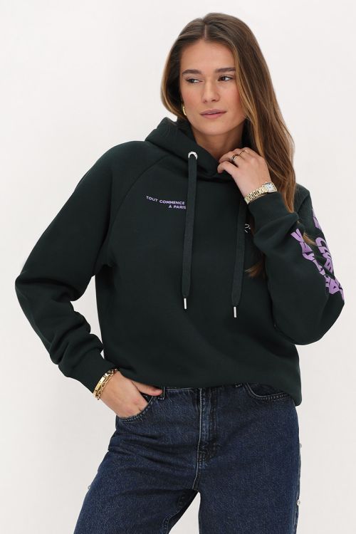 Donkergroene hoodie 