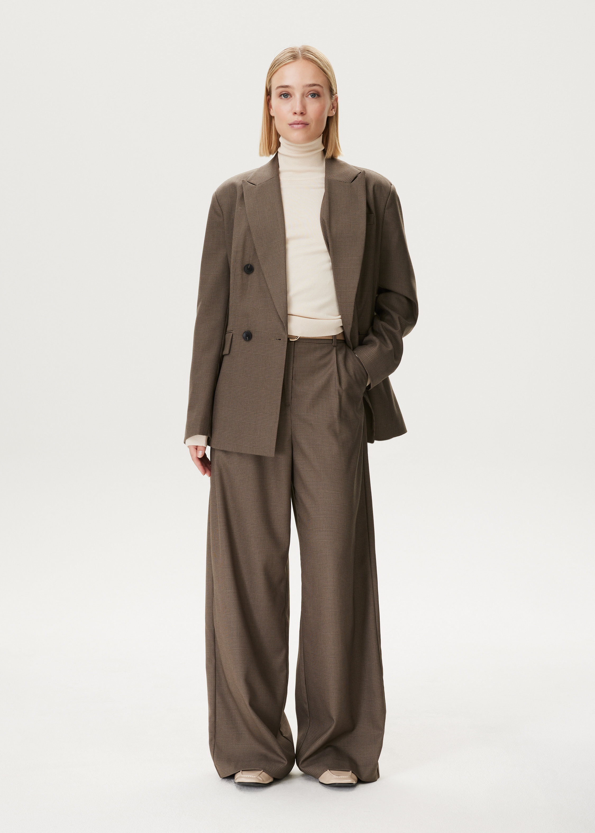Wijde pantalon geruit