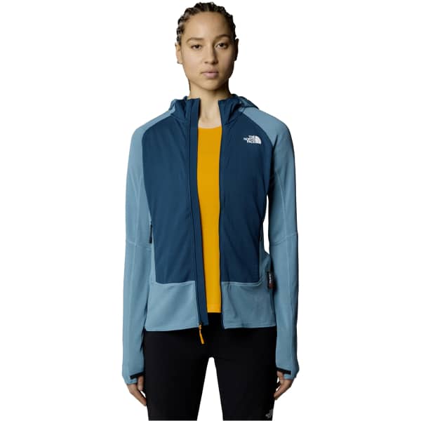 Veste polaire randonnée THE NORTH FACE W BOLT POLARTEC HOODIE ALGAE BLUE/MIDNIGHT PETROL