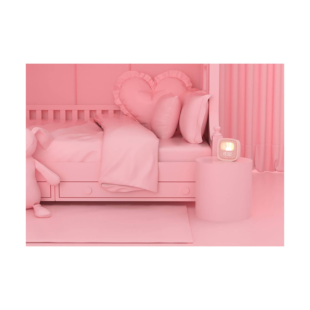 Vekkerklokke med Lys Billy Clock Rosa