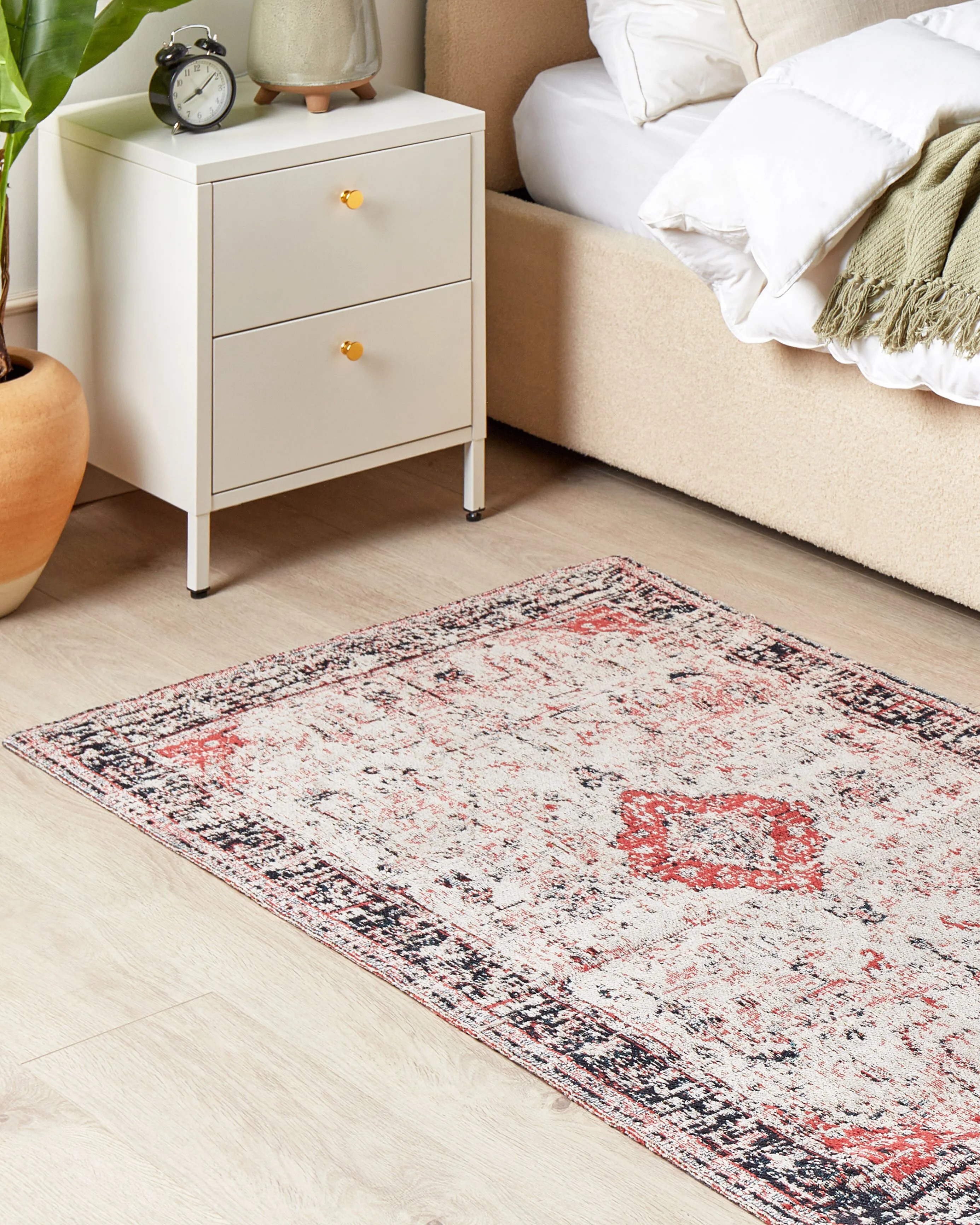 Vloerkleed ATTERA Beige 80 x 150 cm Katoen