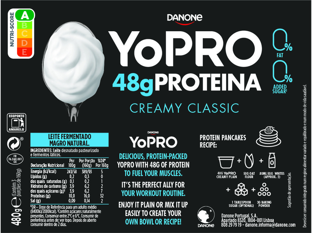IOGURTE PROTEINA YOPRO NATURAL 480G
