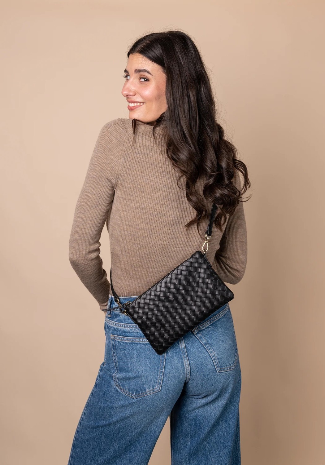 O My Bag Handtasche Lexi Woven Classic Leather Black